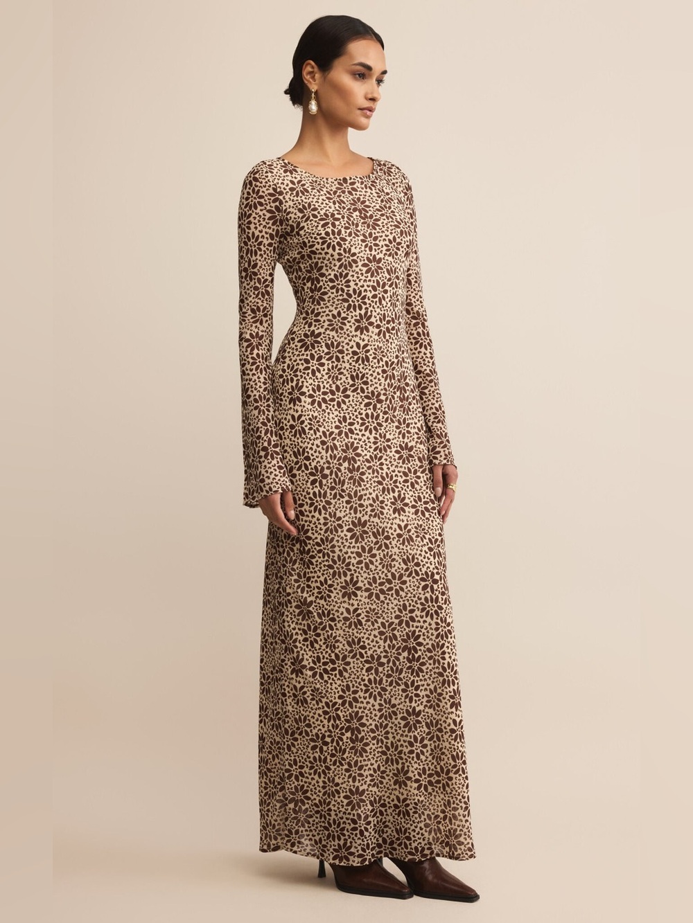 NWT Z Supply Campbell Floral Chocolate Cherry Maxi Dress Sz-L